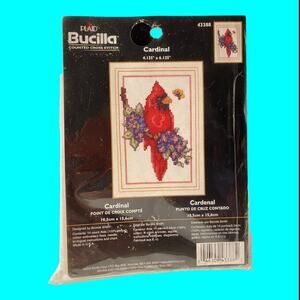 Vintage Bucilla RedCardinal Counted Cross Stitch Kit #43388 Bonnie Smith 2003